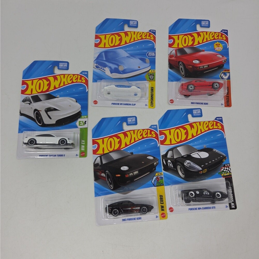 Hot Wheels Lot of 5 Porsche 911 Carrera Clip 928S